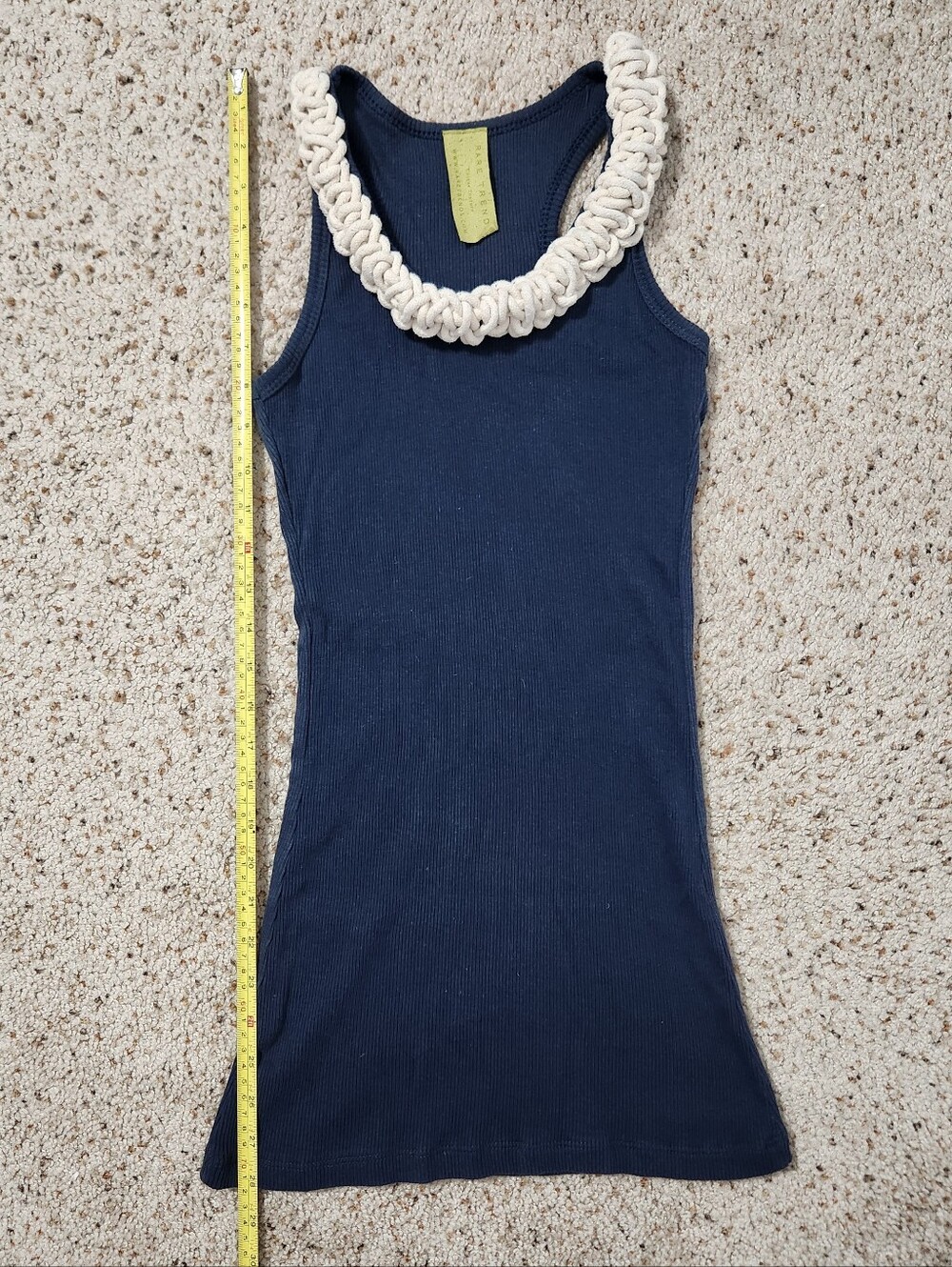 Braided Rope Collar Ribbed Racerback Tank Top XS/S - Picture 8 of 8